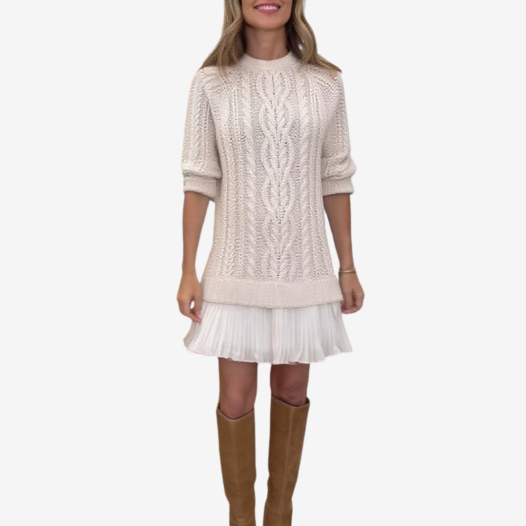 Ivory Knit Elegance Dress