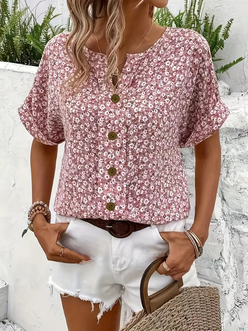 Wrenley - Women's Stretchy Beach Floral Top