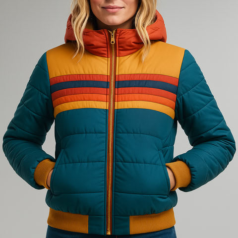 Aurora™ | Retro Rainbow Puffer Jacket