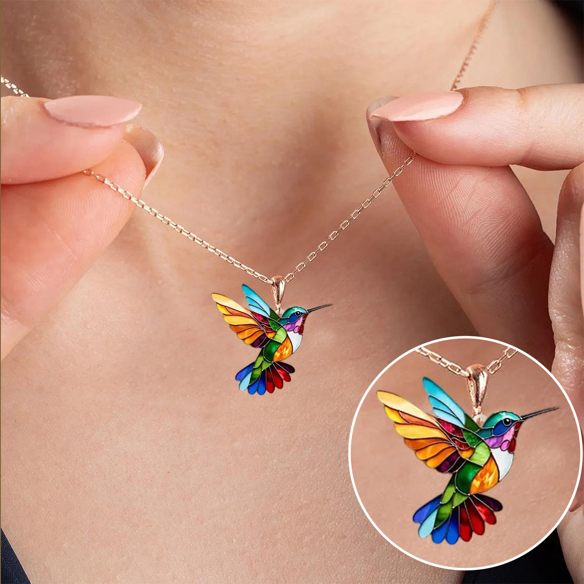 Aurora Hummingbird Necklace