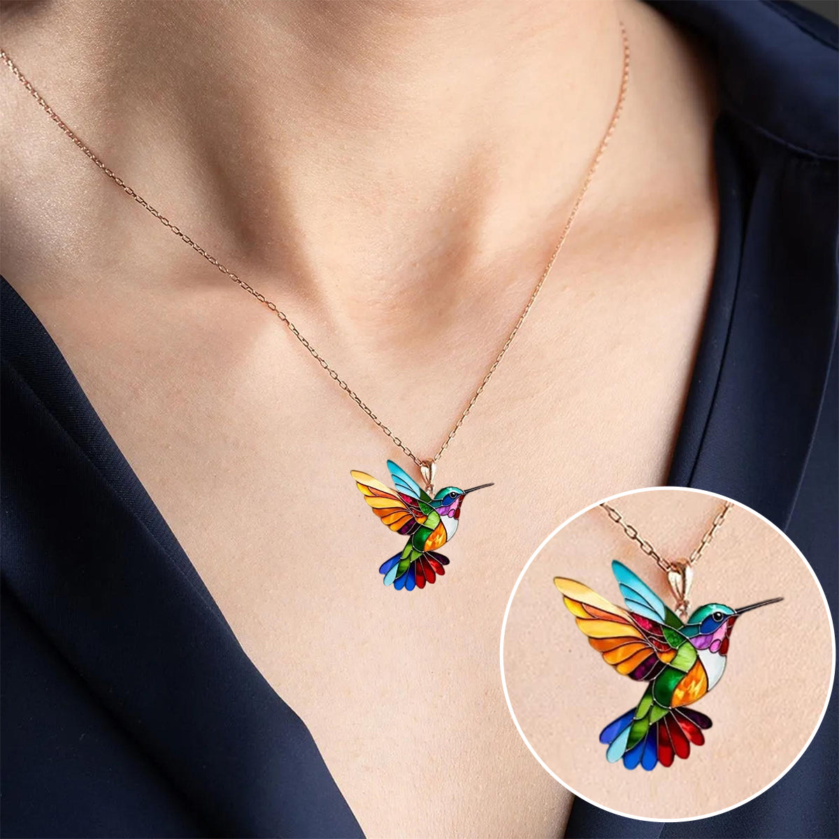 Aurora Hummingbird Necklace