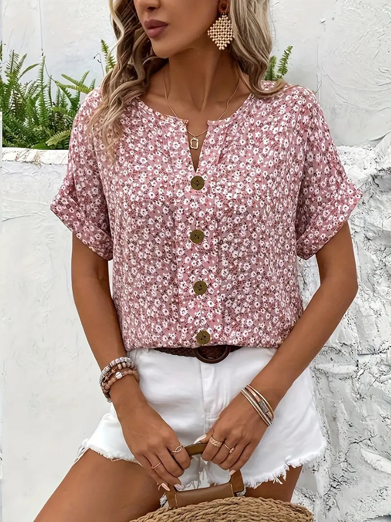 Wrenley - Women's Stretchy Beach Floral Top