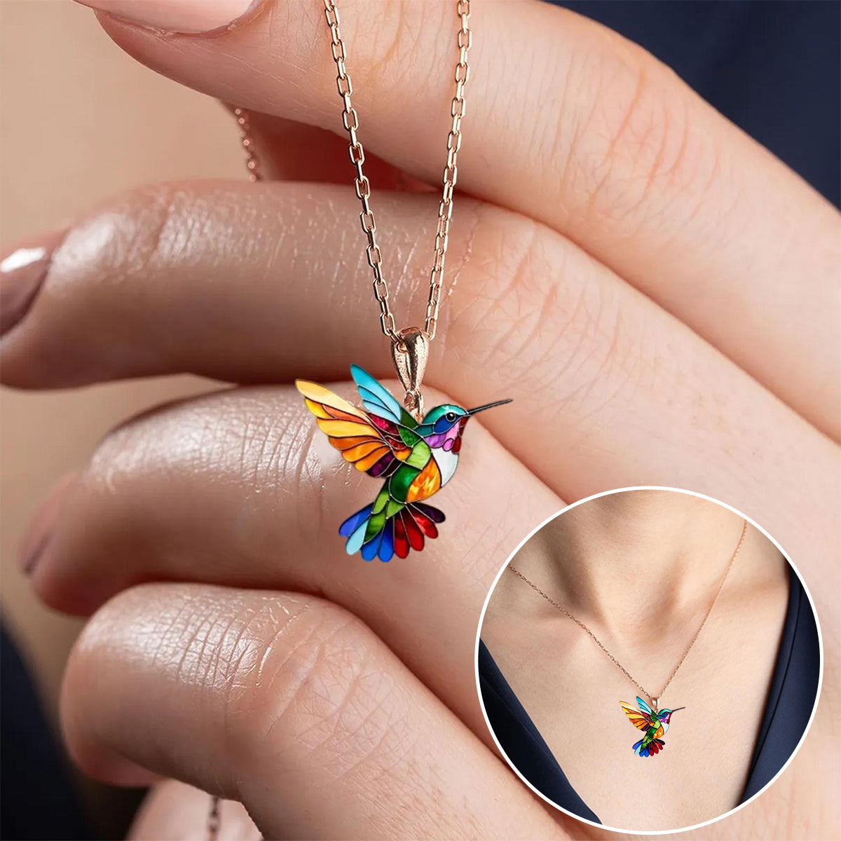 Aurora Hummingbird Necklace