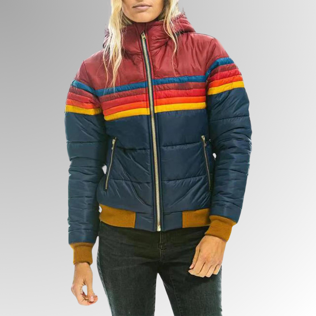 Aurora™ | Retro Rainbow Puffer Jacket