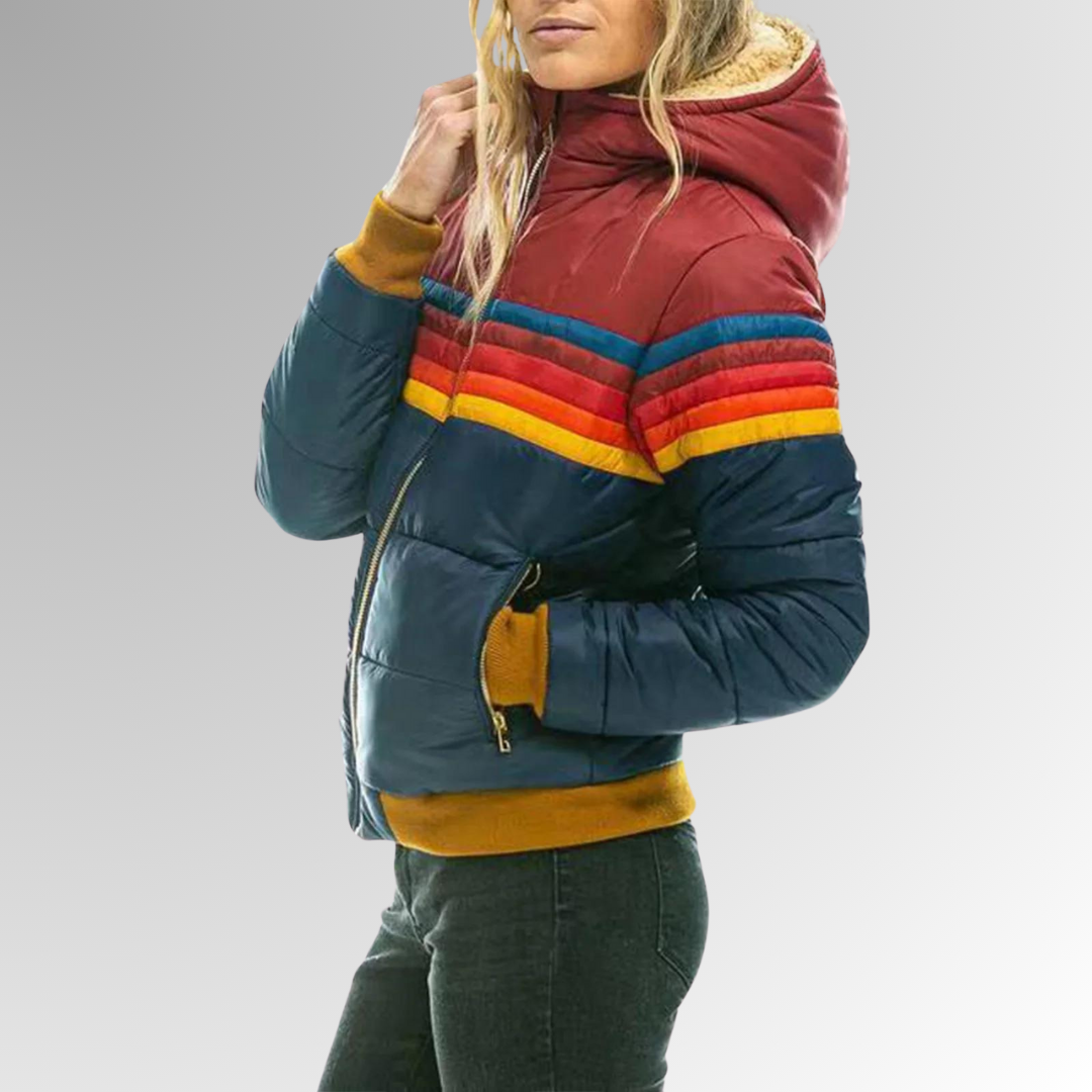 Aurora™ | Retro Rainbow Puffer Jacket