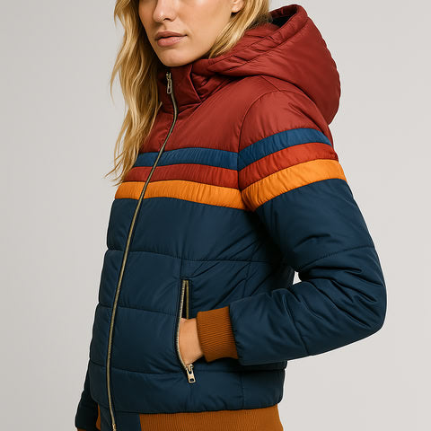 Aurora™ | Retro Rainbow Puffer Jacket