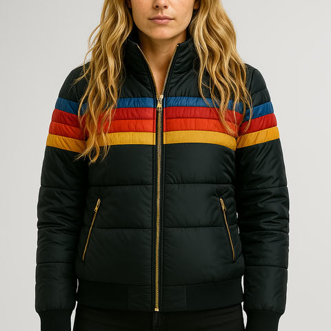 Aurora™ | Retro Rainbow Puffer Jacket