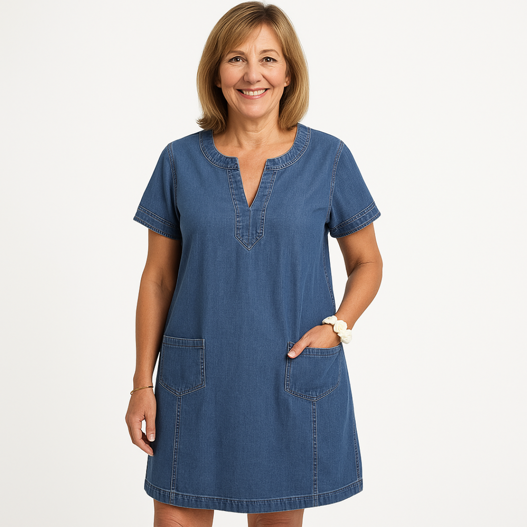 Ivory I Elegant Denim Dress