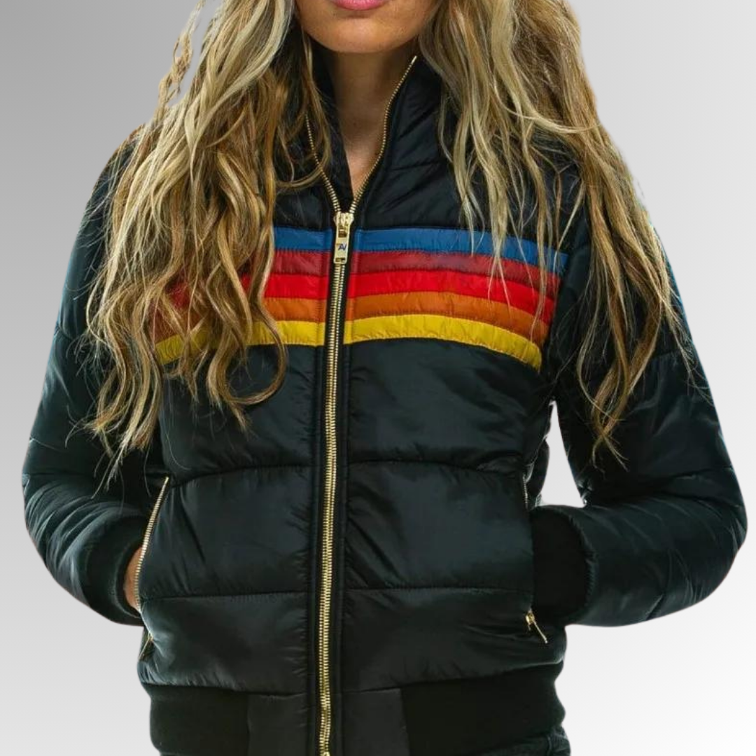 Aurora™ | Retro Rainbow Puffer Jacket