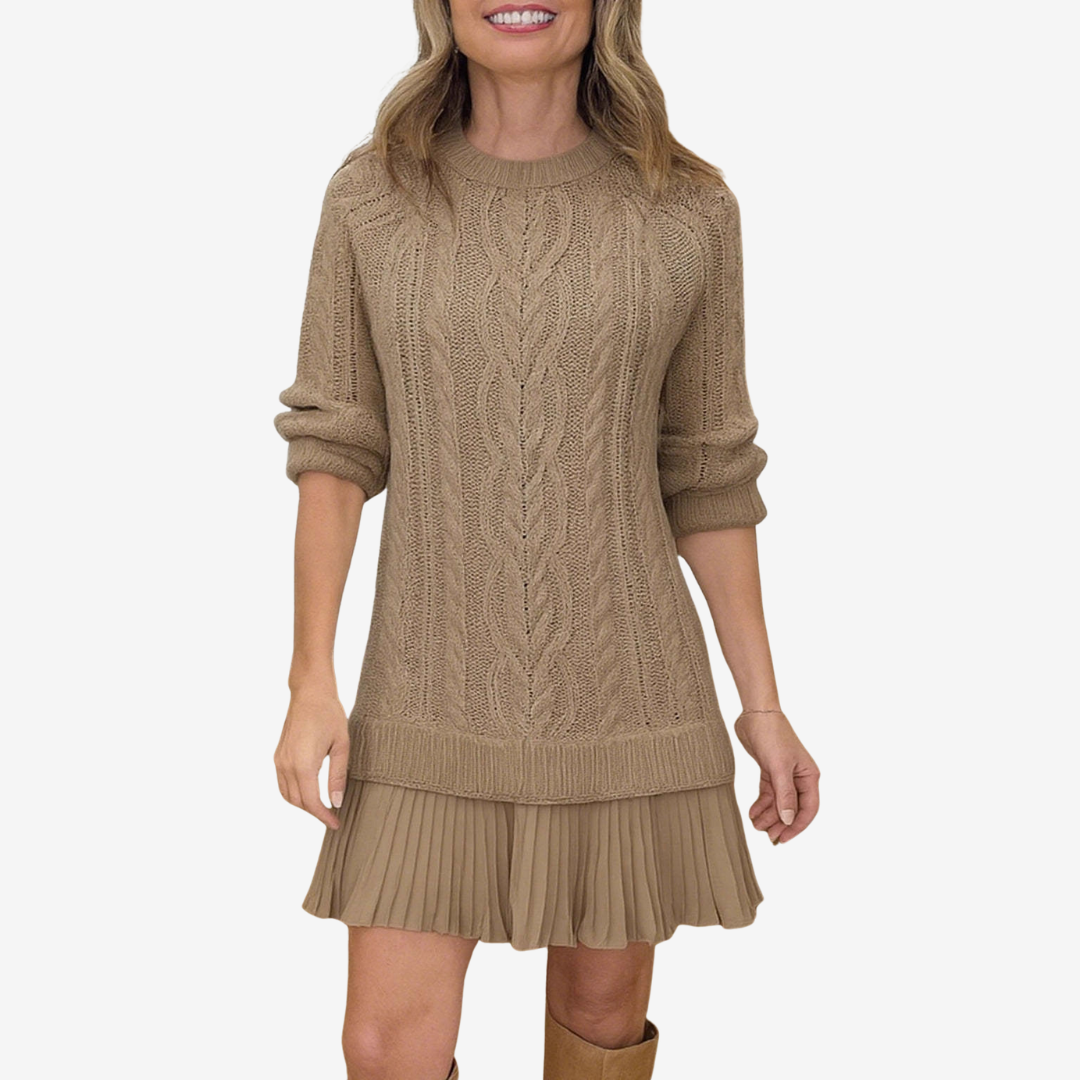 Ivory Knit Elegance Dress