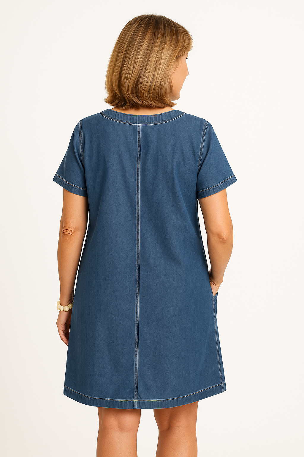 Ivory I Elegant Denim Dress